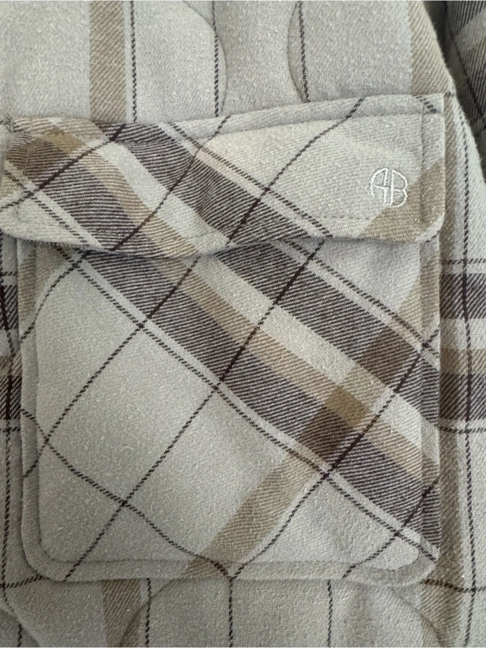 Anine Bing Quilted Plaid Shacket